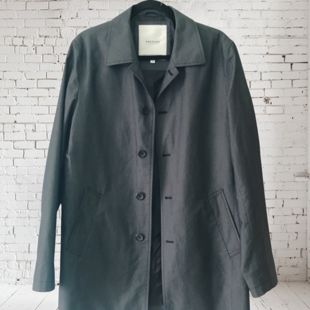 Jack and Jones Charcoal Single-Breasted Trench Coat
